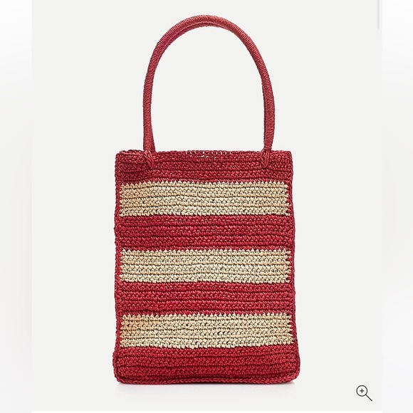 J.Crew NWOT straw shopper tote in stripe Top Rated AZ139 - Picture 1 of 8